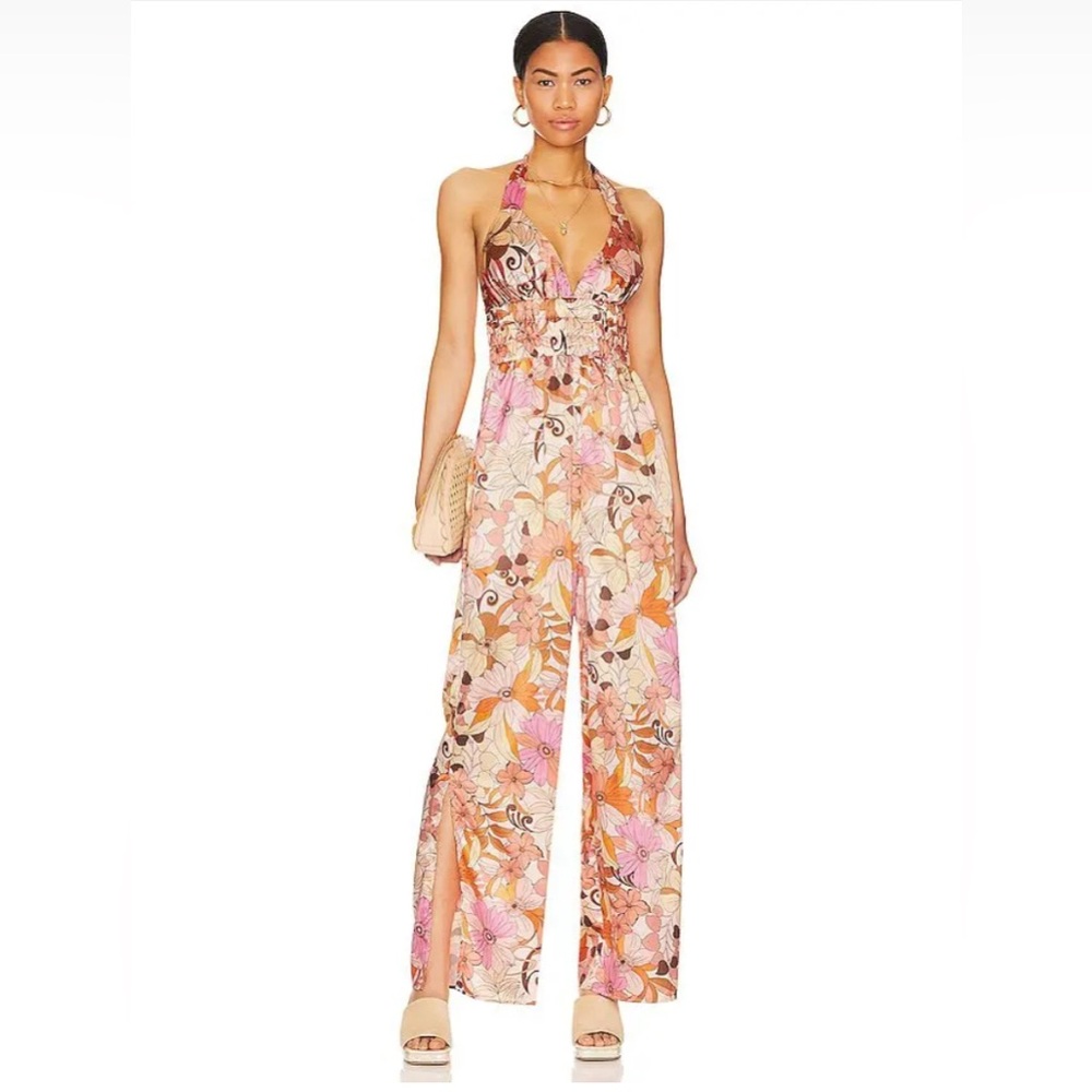 Rays For Days Betony Jumpsuit in Bardot Floral Size Medium Retro Style